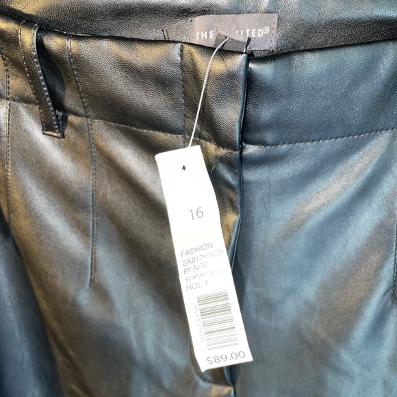 The Limited Faux Leather Black Pants Starry‎ Night Size 16 - Picture 3 of 6